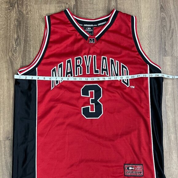 Colosseum Mens Basketball Jersey Maryland Terrapins #3 XL Red - Picture 5 of 8